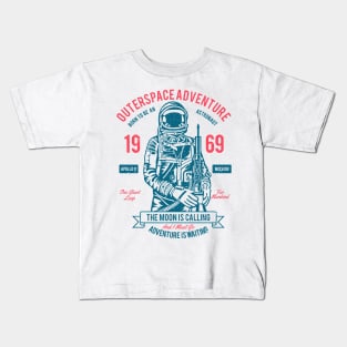 Outer Space Adventure Born To Be An Astronaut The Moon Is Calling 1969 Kids T-Shirt